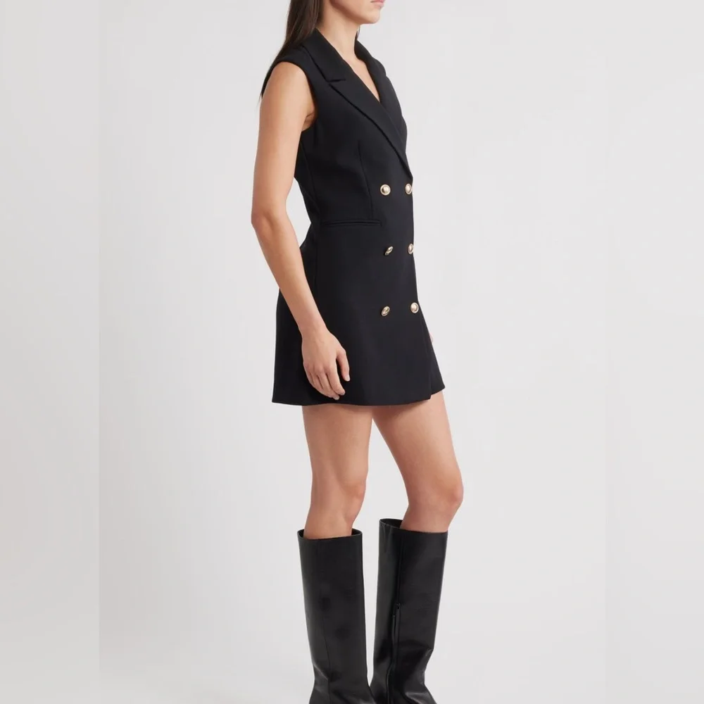 French Connection Black Whisper Sleeveless Blazer Dress XXS/2 size - Picture 2 of 7